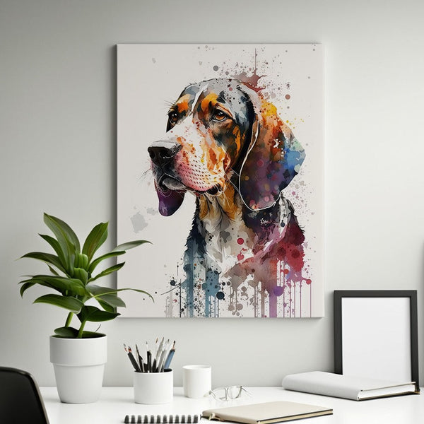 American English Coonhound - Watercolor Art